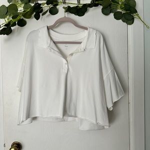 White Aerie Cropped Polo